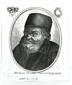 Nicolas Flamel (c.1330-1418) grabado por Balthazar Moncornet (c.1600-68) de Rembrandt van Rijn
